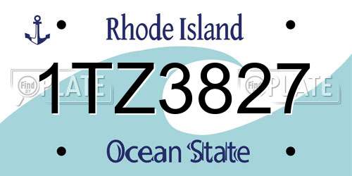 1TZ3827 Rhode Island License Plate