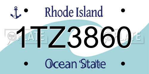 1TZ3860 Rhode Island License Plate