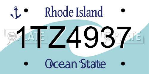 1TZ4937 Rhode Island License Plate