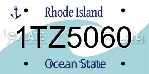 1TZ5060 Rhode Island License Plate