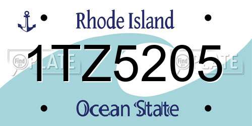 1TZ5205 Rhode Island License Plate