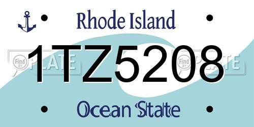 1TZ5208 Rhode Island License Plate
