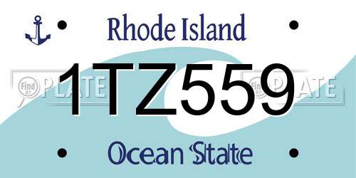 1TZ559 Rhode Island License Plate