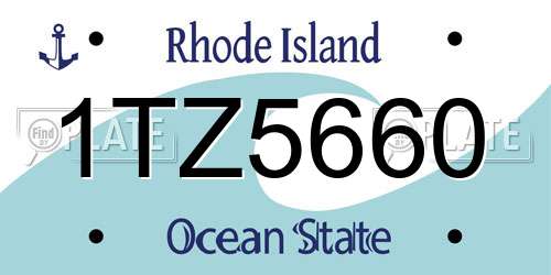 1TZ5660 Rhode Island License Plate
