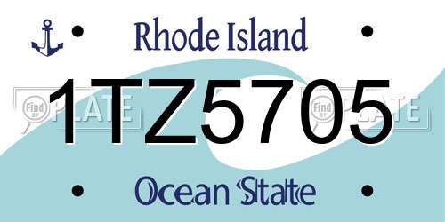 1TZ5705 Rhode Island License Plate