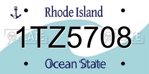 1TZ5708 Rhode Island License Plate