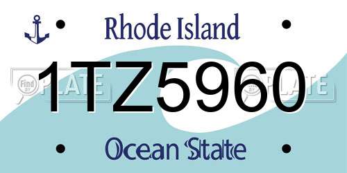 1TZ5960 Rhode Island License Plate