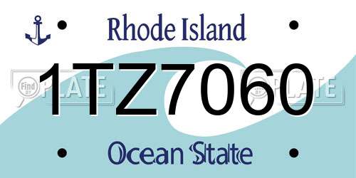 1TZ7060 Rhode Island License Plate