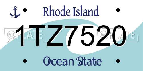 1TZ7520 Rhode Island License Plate