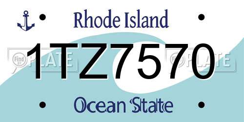 1TZ7570 Rhode Island License Plate