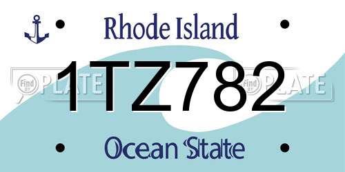 1TZ782 Rhode Island License Plate