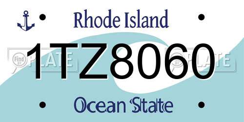 1TZ8060 Rhode Island License Plate