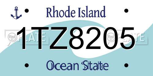 1TZ8205 Rhode Island License Plate