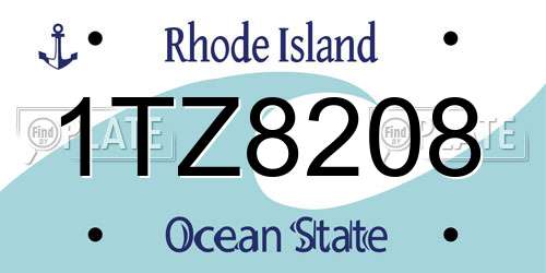 1TZ8208 Rhode Island License Plate