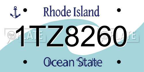 1TZ8260 Rhode Island License Plate