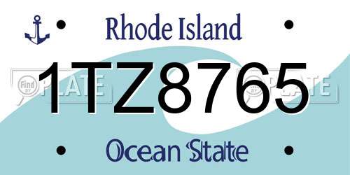 1TZ8765 Rhode Island License Plate