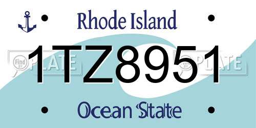 1TZ8951 Rhode Island License Plate
