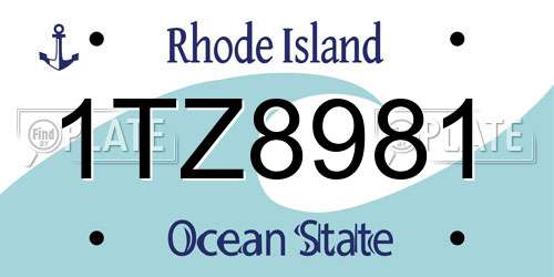 1TZ8981 Rhode Island License Plate