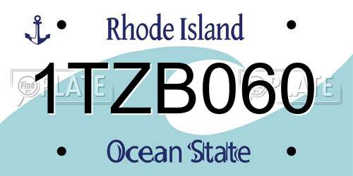 1TZB060 Rhode Island License Plate