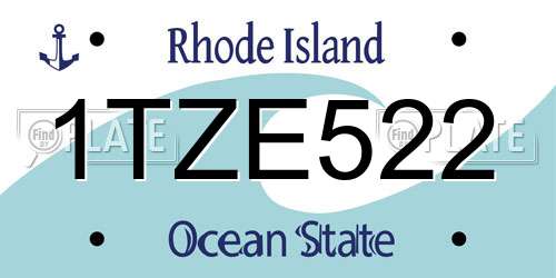 1TZE522 Rhode Island License Plate