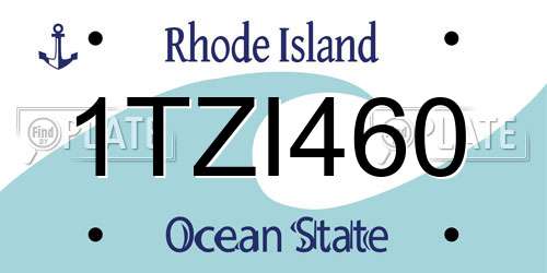 1TZI460 Rhode Island License Plate