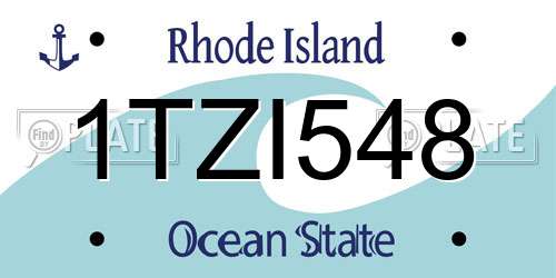 1TZI548 Rhode Island License Plate