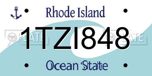 1TZI848 Rhode Island License Plate