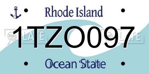 1TZO097 Rhode Island License Plate