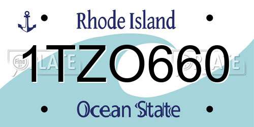 1TZO660 Rhode Island License Plate