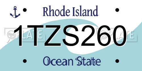 1TZS260 Rhode Island License Plate