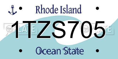 1TZS705 Rhode Island License Plate
