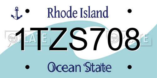 1TZS708 Rhode Island License Plate