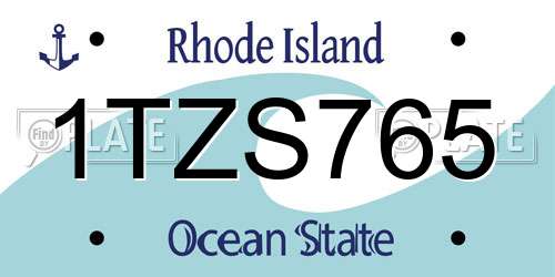 1TZS765 Rhode Island License Plate