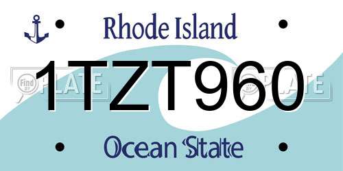 1TZT960 Rhode Island License Plate