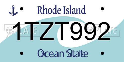 1TZT992 Rhode Island License Plate