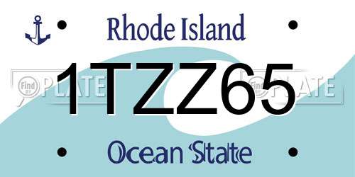1TZZ65 Rhode Island License Plate