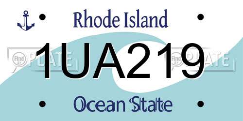 1UA219 Rhode Island License Plate