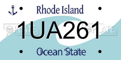 1UA261 Rhode Island License Plate