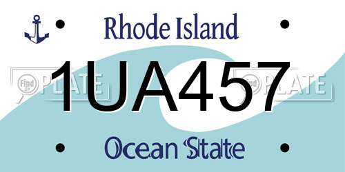 1UA457 Rhode Island License Plate
