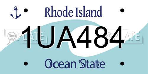 1UA484 Rhode Island License Plate
