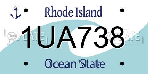 1UA738 Rhode Island License Plate