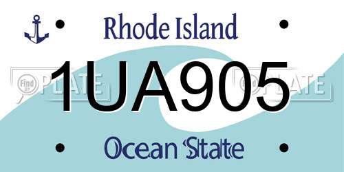 1UA905 Rhode Island License Plate