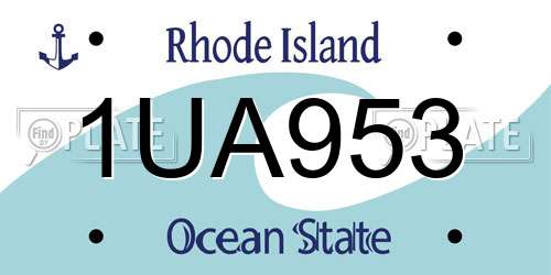 1UA953 Rhode Island License Plate