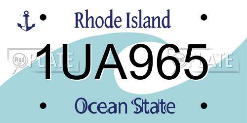 1UA965 Rhode Island License Plate