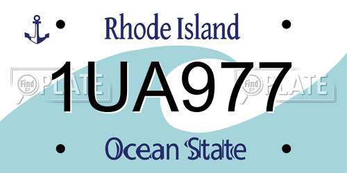 1UA977 Rhode Island License Plate
