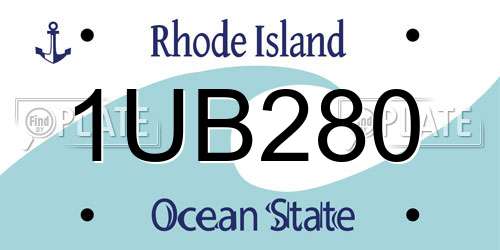1UB280 Rhode Island License Plate