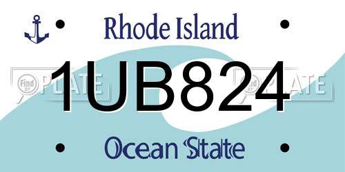 1UB824 Rhode Island License Plate