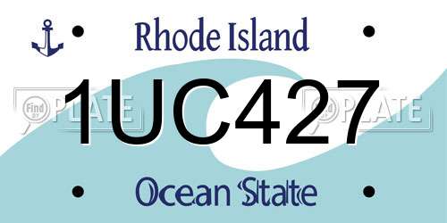 1UC427 Rhode Island License Plate