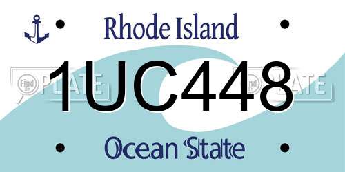 1UC448 Rhode Island License Plate