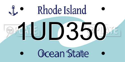 1UD350 Rhode Island License Plate